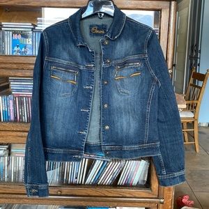 Miss Cocoa Dark Denim Jean Jacket With Light Fade Size - 11/12